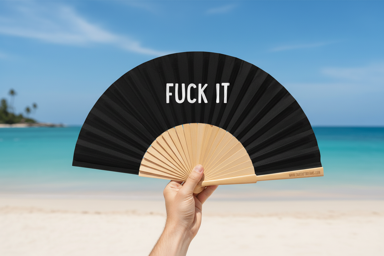 Éventail fantaisie 23 cm « Fuck it » - Duckstore_narbonne